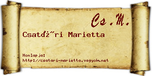 Csatári Marietta névjegykártya